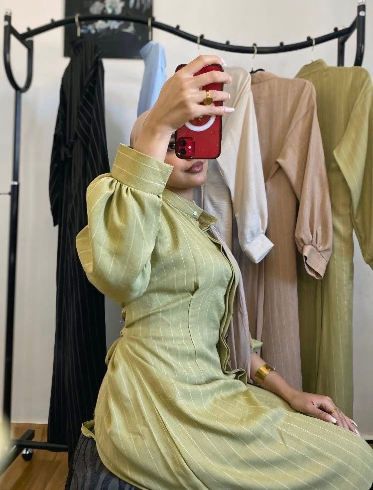 Robe Lina Rayée olive